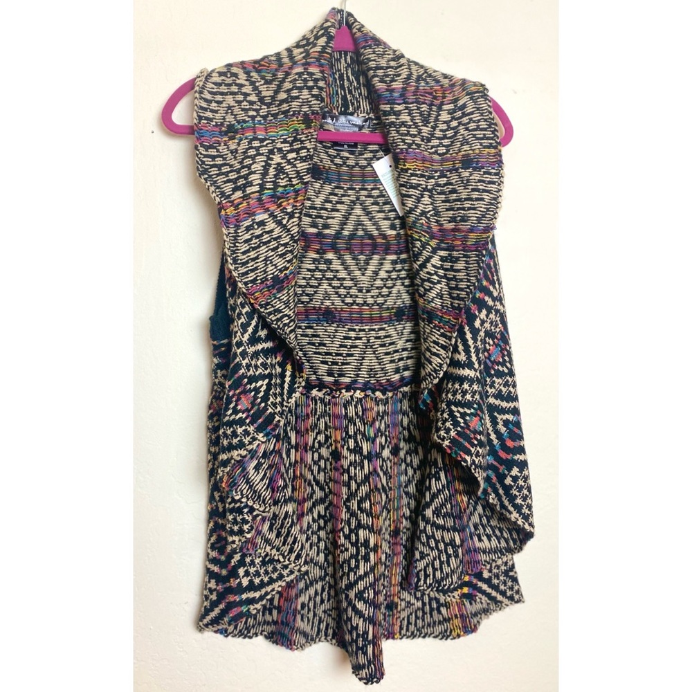 NWT Multicolor Sleeveless Knit Cardigan Vest